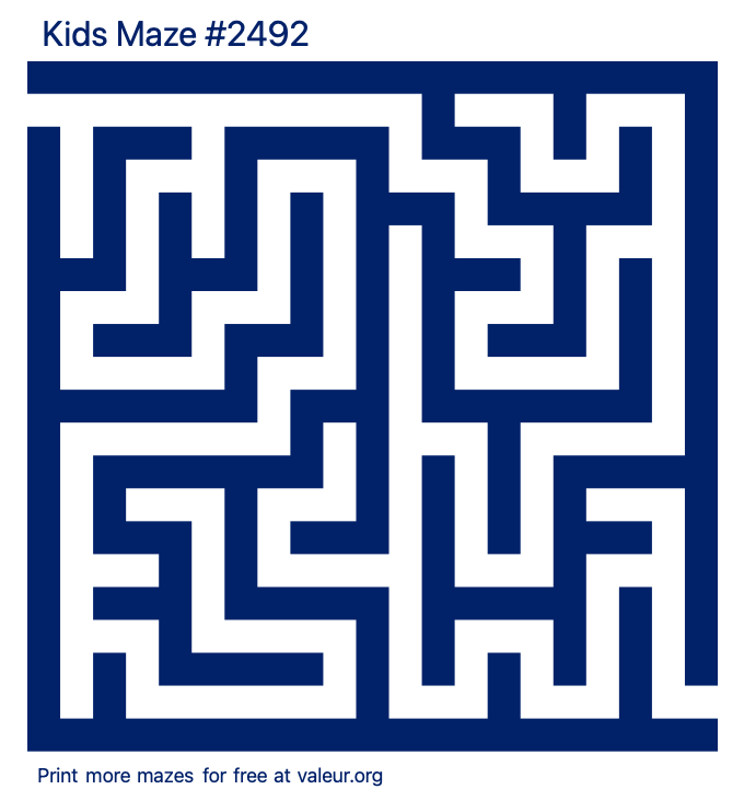 Free Printable Kids Maze number 2492