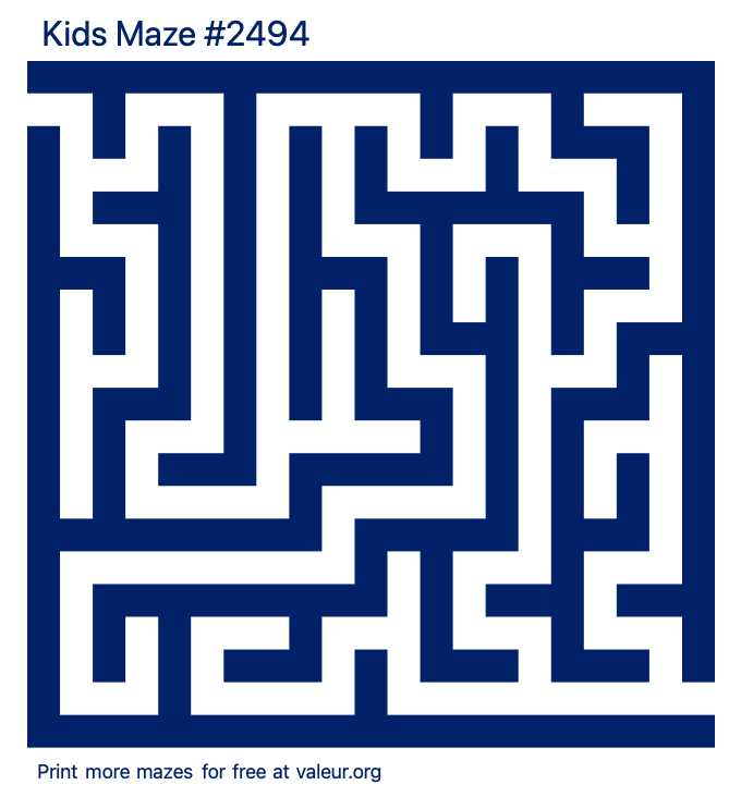 Free Printable Kids Maze number 2494