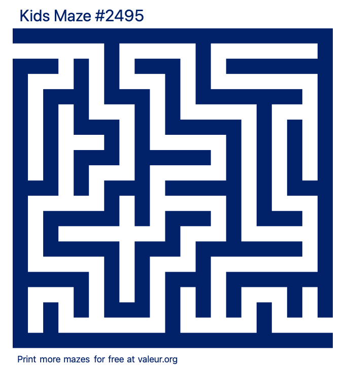 Free Printable Kids Maze number 2495