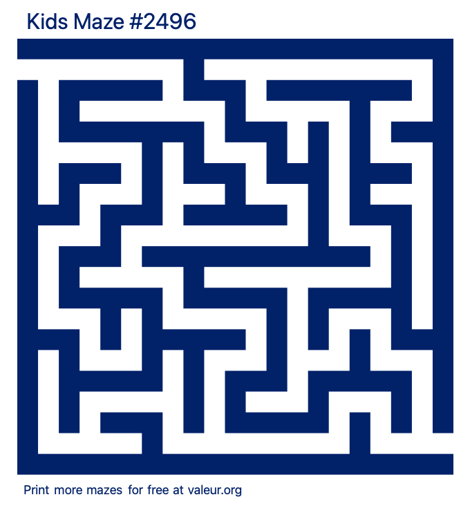 Free Printable Kids Maze number 2496