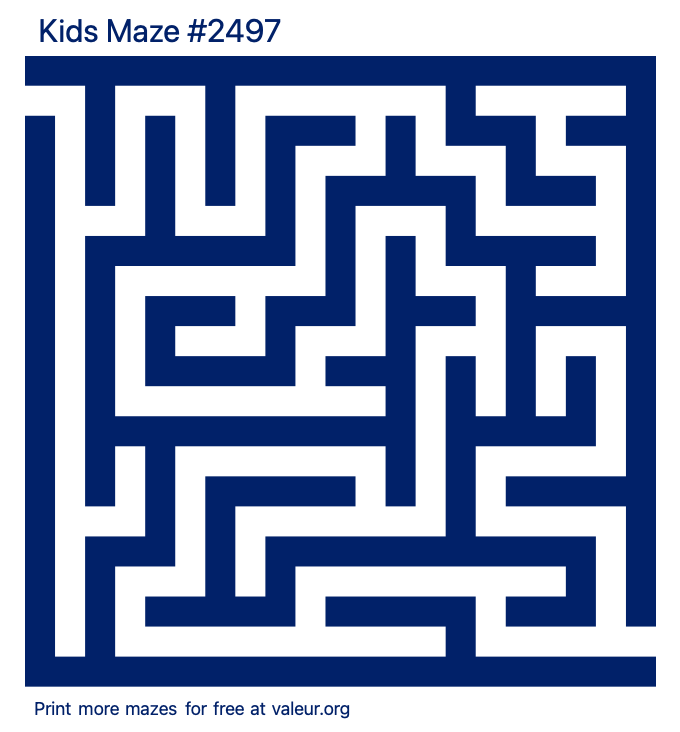 Free Printable Kids Maze number 2497