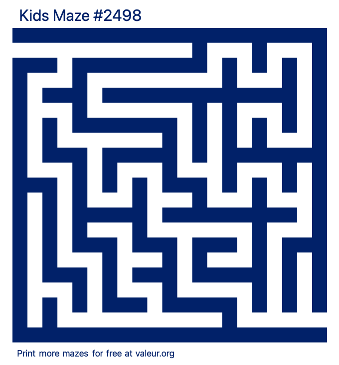 Free Printable Kids Maze number 2498