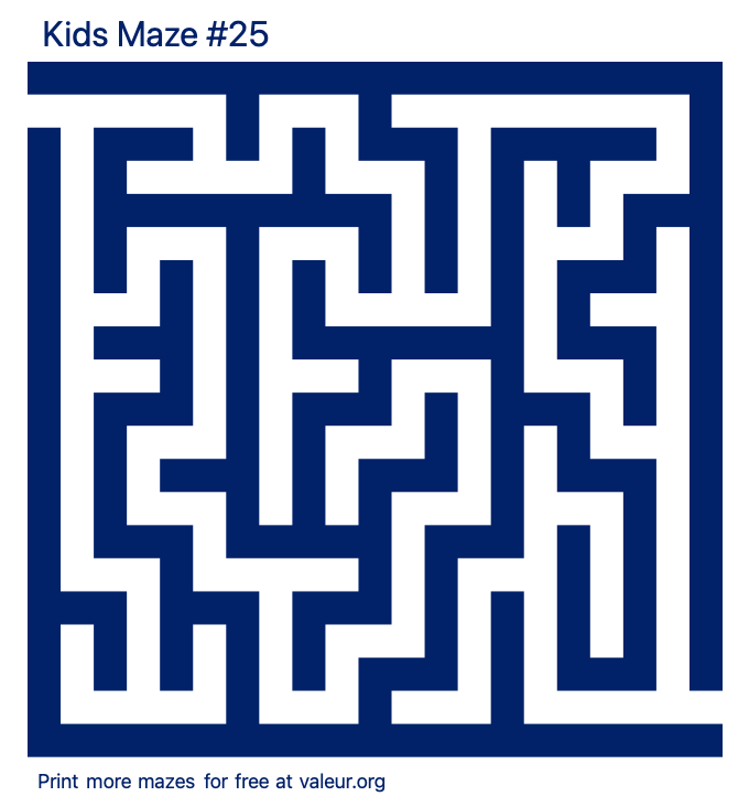 Free Printable Kids Maze number 25