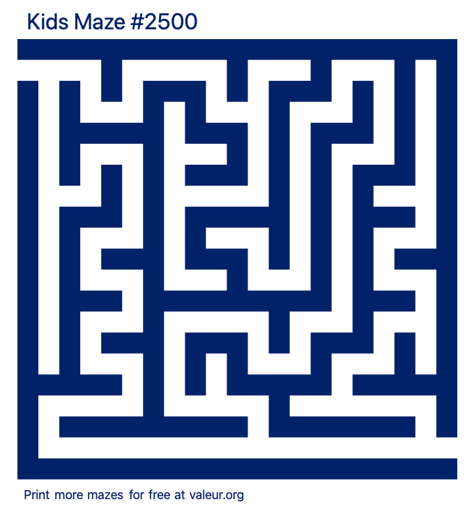 Free Printable Kids Maze number 2500