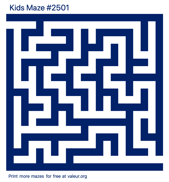 Free Printable Kids Maze number 2501