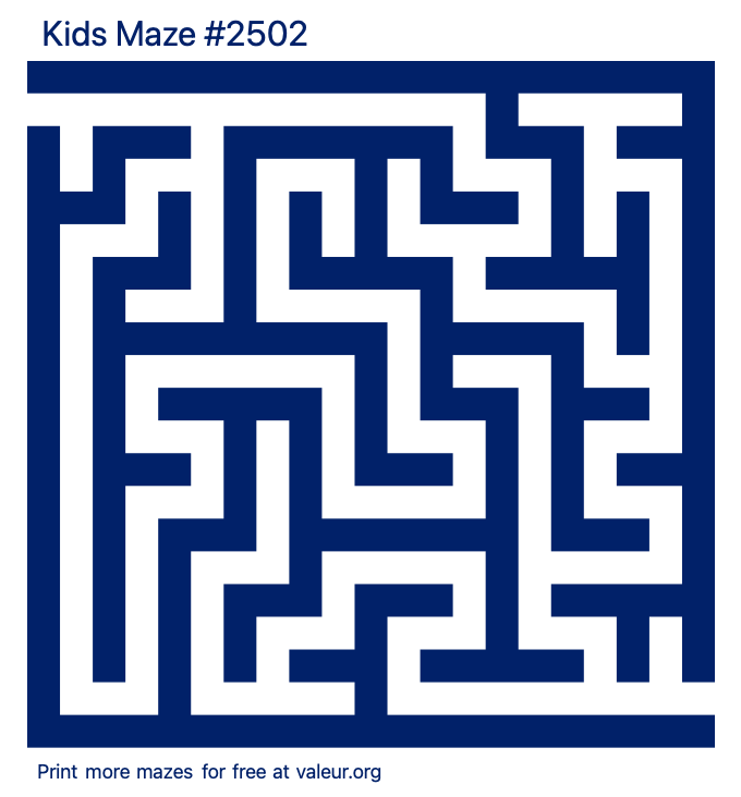 Free Printable Kids Maze number 2502