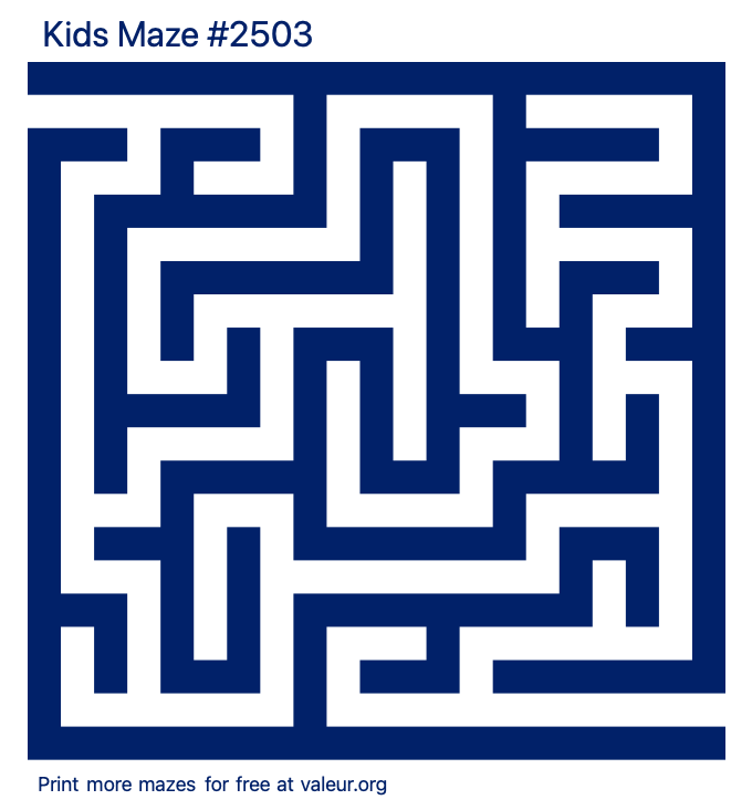 Free Printable Kids Maze number 2503