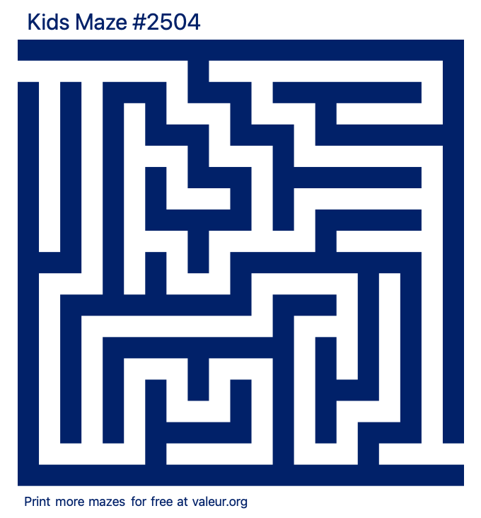 Free Printable Kids Maze number 2504