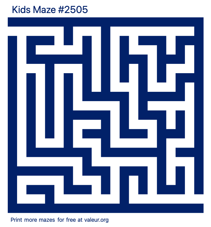 Free Printable Kids Maze number 2505