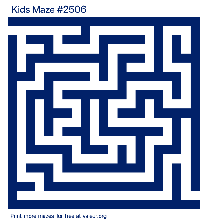 Free Printable Kids Maze number 2506