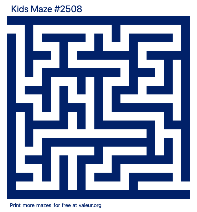 Free Printable Kids Maze number 2508