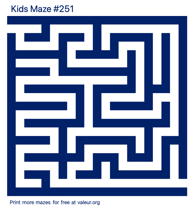 Free Printable Kids Maze number 251