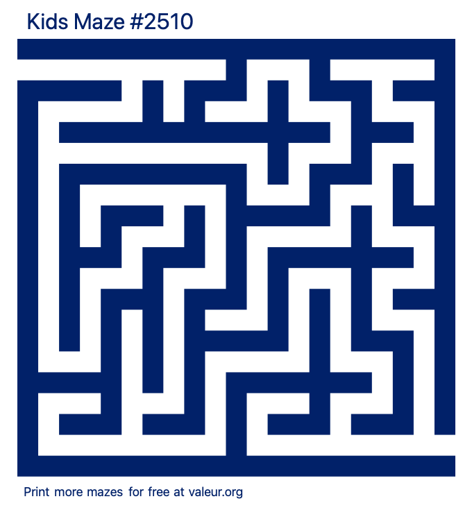 Free Printable Kids Maze number 2510