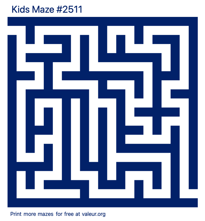 Free Printable Kids Maze number 2511