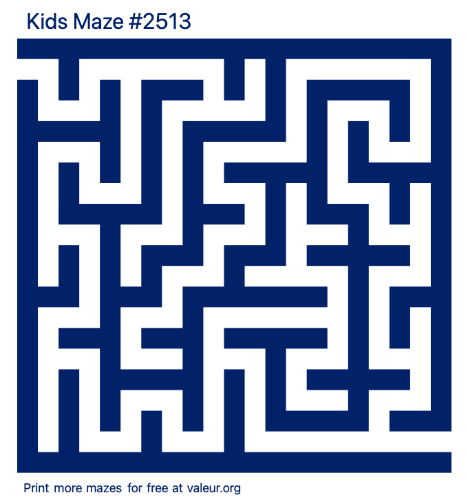 Free Printable Kids Maze number 2513