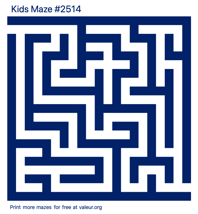 Free Printable Kids Maze number 2514