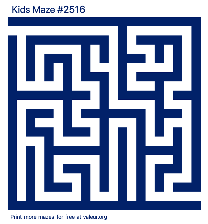 Free Printable Kids Maze number 2516