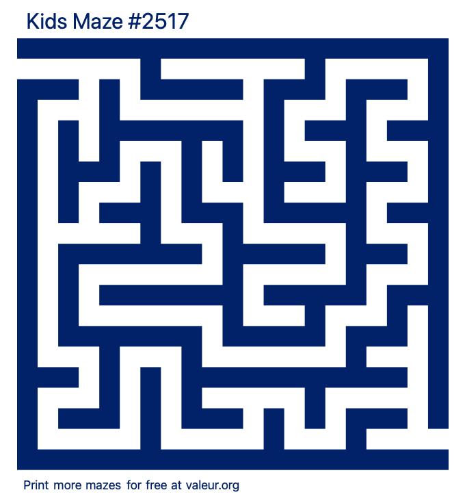 Free Printable Kids Maze number 2517