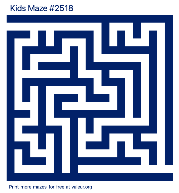 Free Printable Kids Maze number 2518