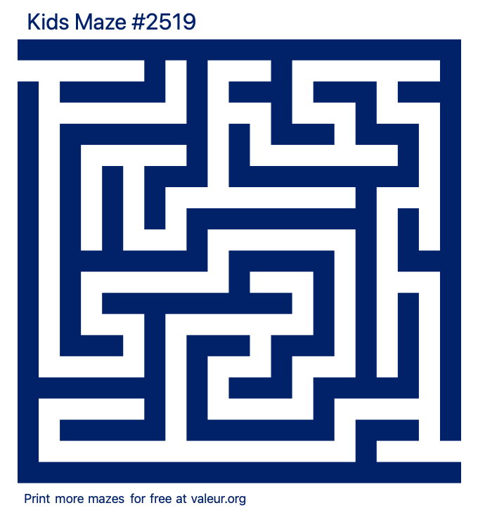 Free Printable Kids Maze number 2519