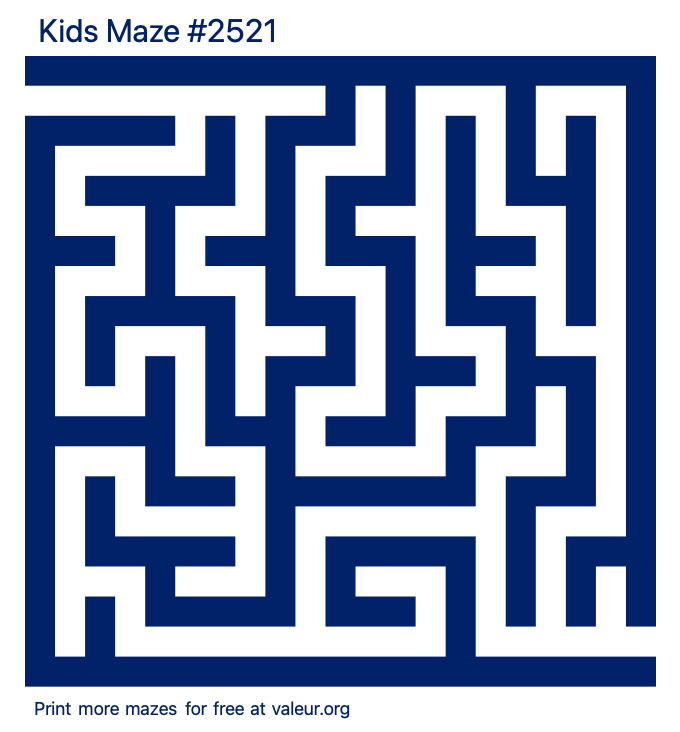 Free Printable Kids Maze number 2521