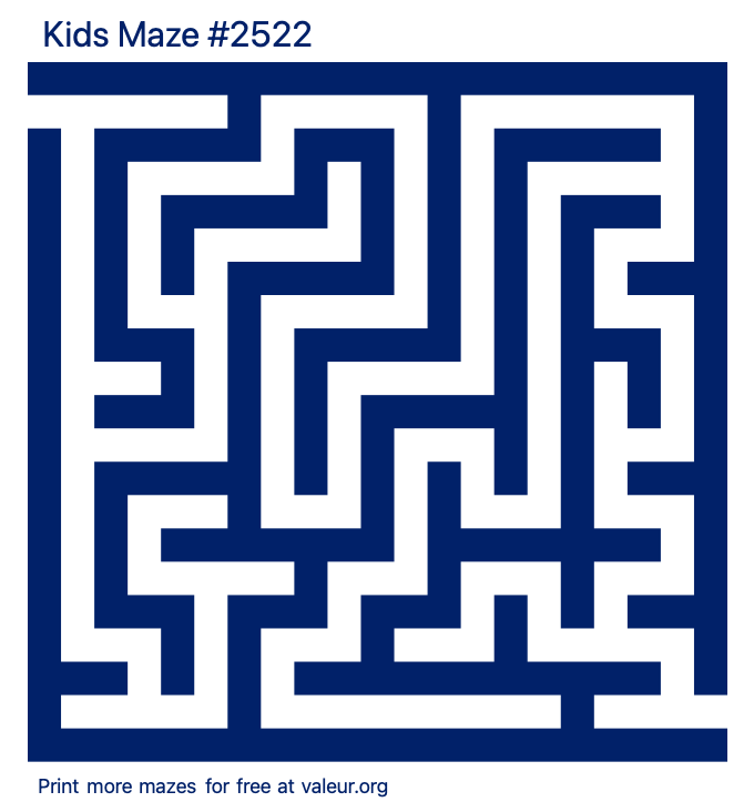 Free Printable Kids Maze number 2522