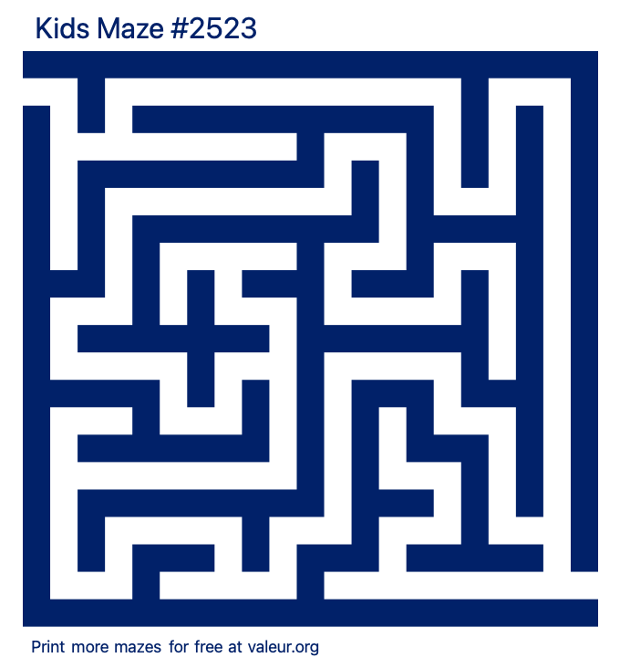 Free Printable Kids Maze number 2523