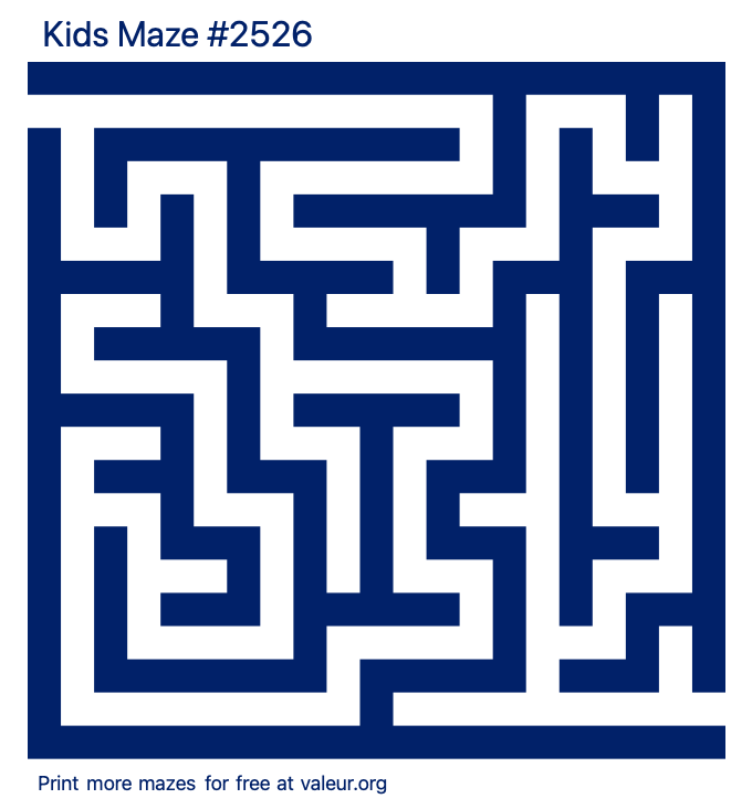 Free Printable Kids Maze number 2526