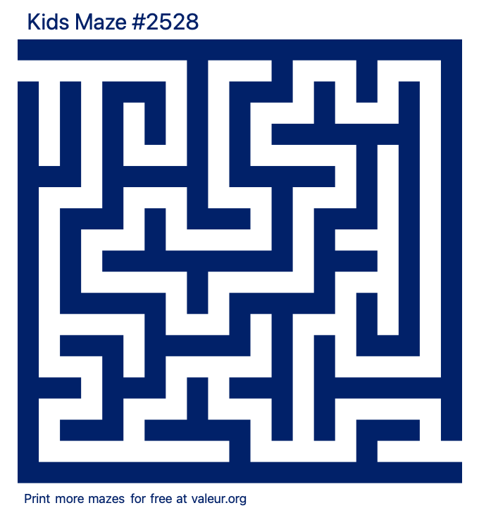 Free Printable Kids Maze number 2528