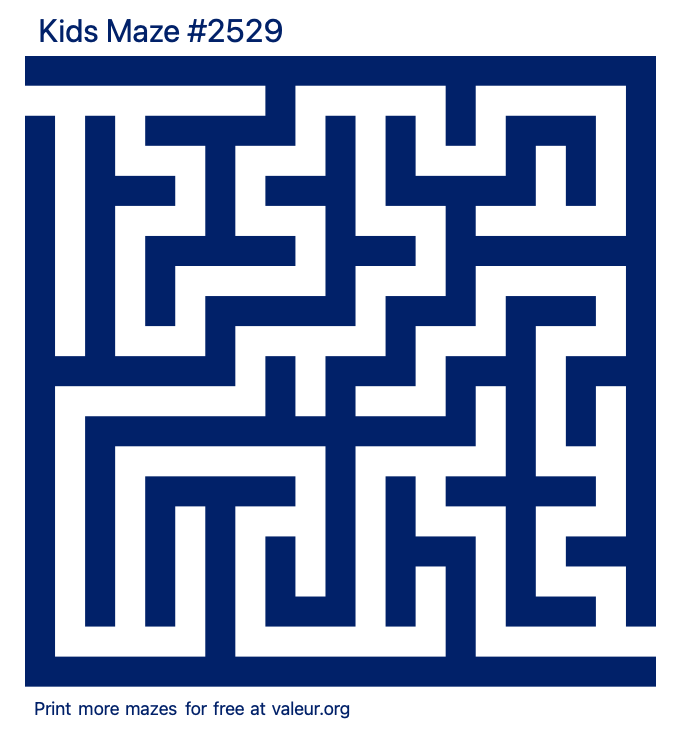 Free Printable Kids Maze number 2529