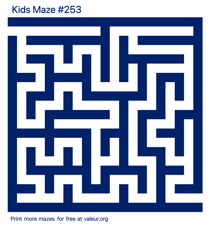 Free Printable Kids Maze number 253