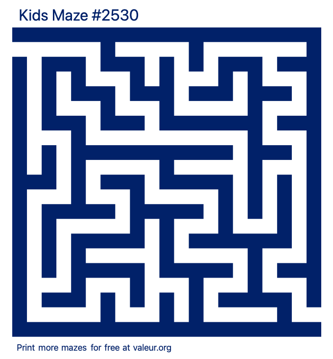 Free Printable Kids Maze number 2530