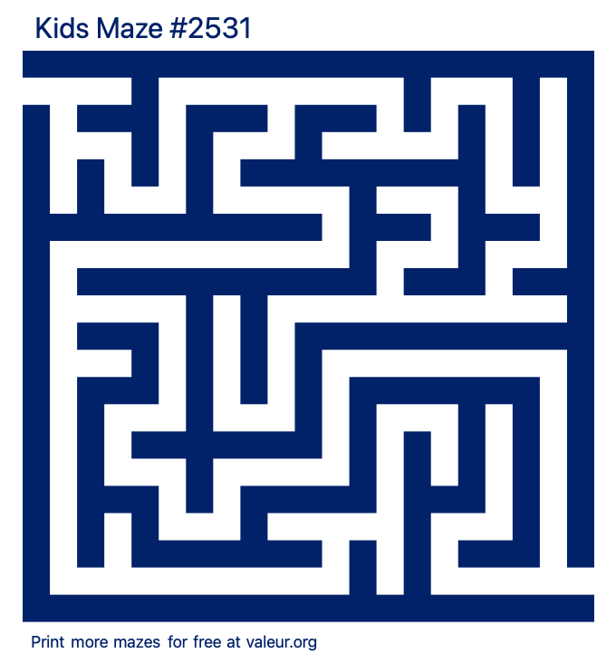 Free Printable Kids Maze number 2531