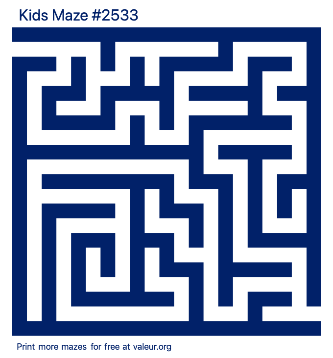 Free Printable Kids Maze number 2533