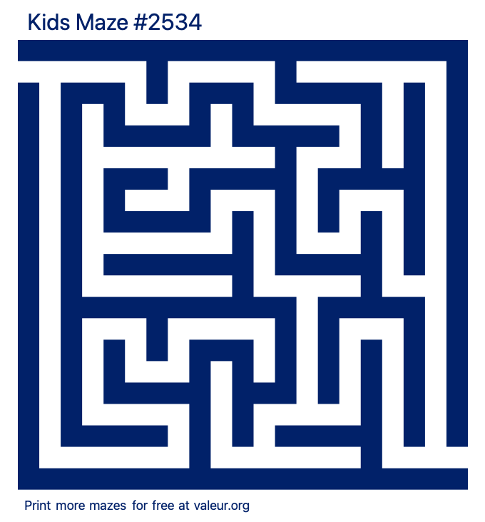 Free Printable Kids Maze number 2534