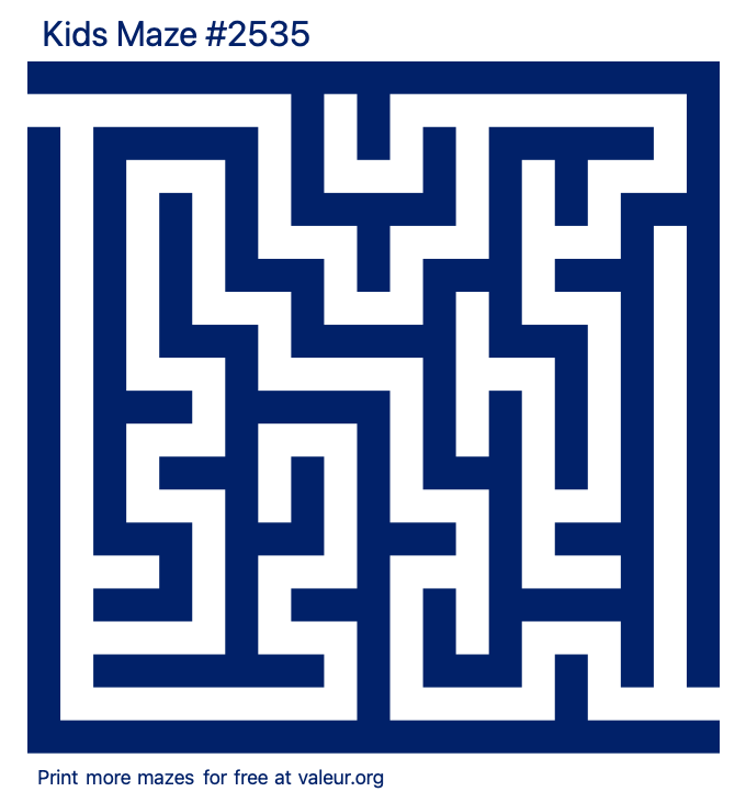 Free Printable Kids Maze number 2535