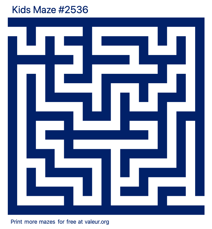 Free Printable Kids Maze number 2536