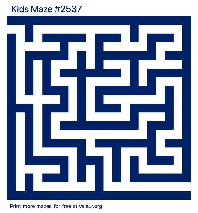 Free Printable Kids Maze number 2537