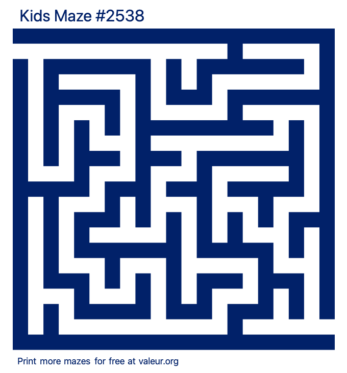 Free Printable Kids Maze number 2538