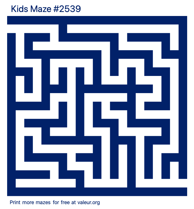 Free Printable Kids Maze number 2539