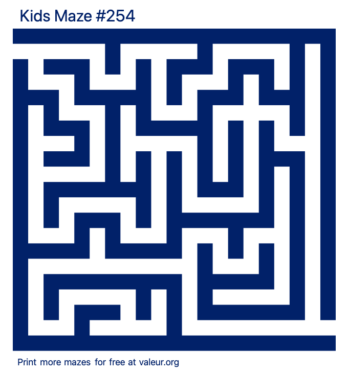 Free Printable Kids Maze number 254