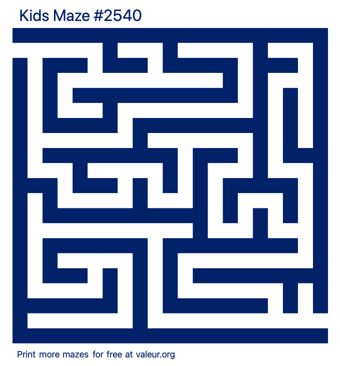 Free Printable Kids Maze number 2540