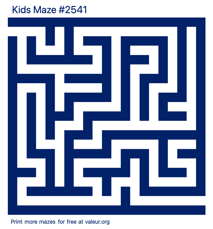 Free Printable Kids Maze number 2541