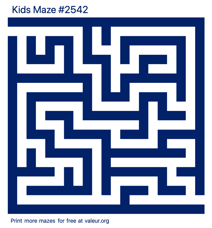 Free Printable Kids Maze number 2542