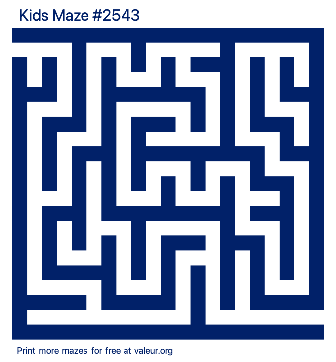 Free Printable Kids Maze number 2543