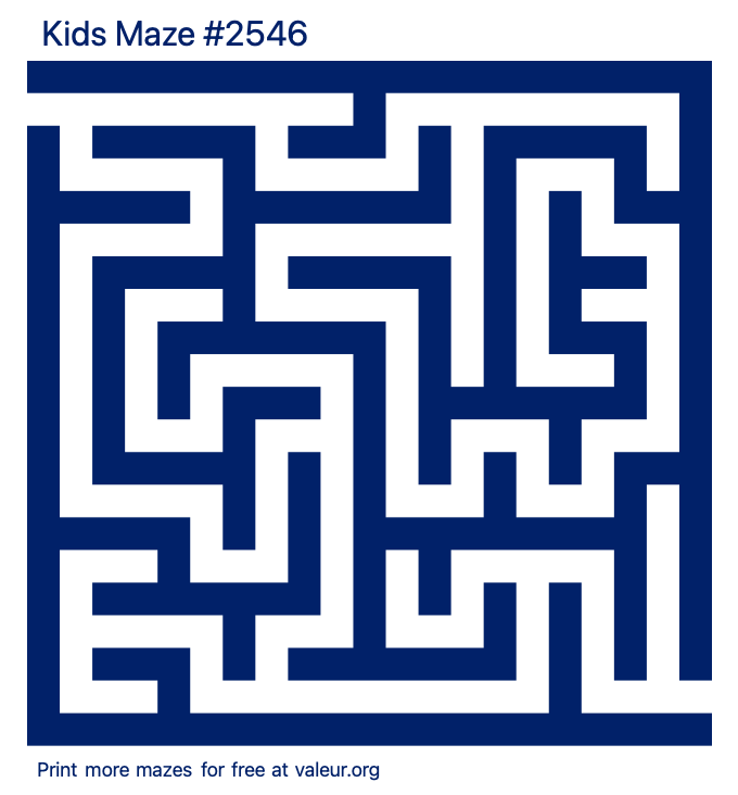 Free Printable Kids Maze number 2546