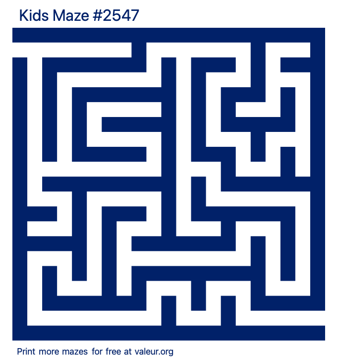 Free Printable Kids Maze number 2547