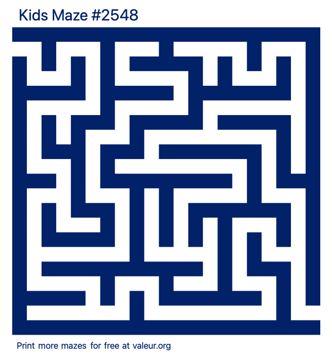 Free Printable Kids Maze number 2548