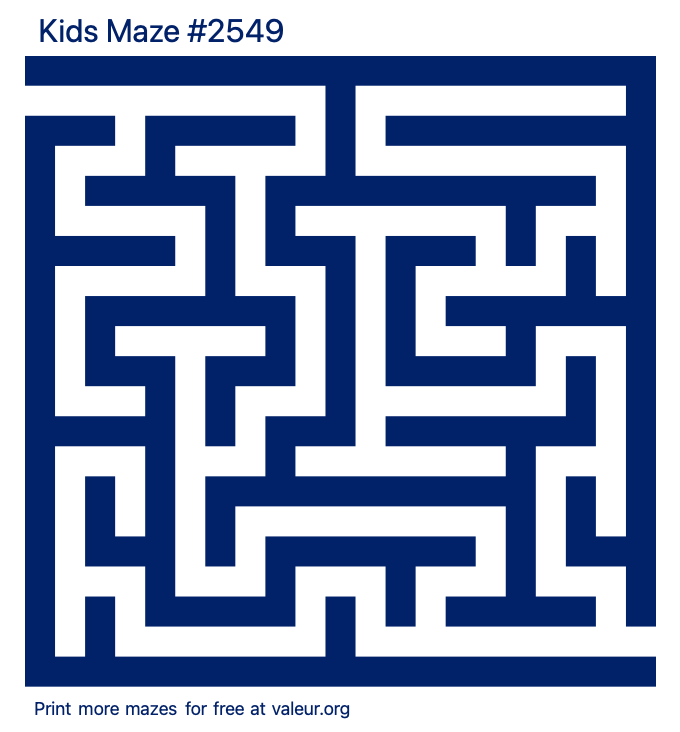 Free Printable Kids Maze number 2549