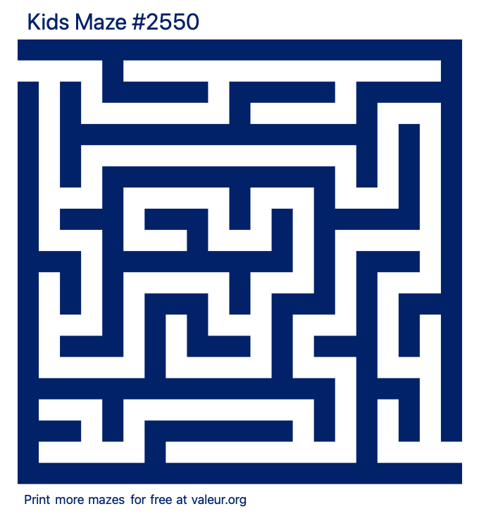 Free Printable Kids Maze number 2550